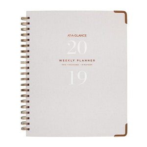 At-A-Glance Signature 2019 Planner Weekly/Monthly Linen Grey