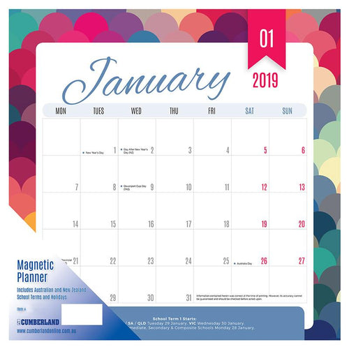 Cumberland Magnetic Calendar 2019